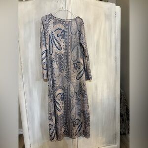 Elegant Paisley Long Sleeve Dress